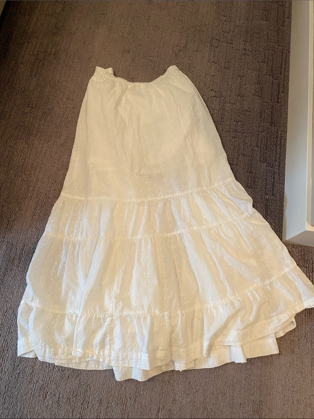 New without tags, H&M off White Eyelet Tiered Maxi Skirt
